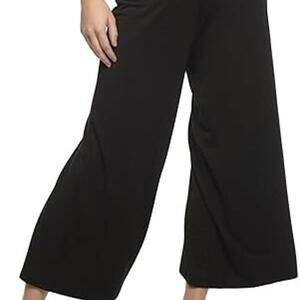 Gilmour Women's Small Black Bamboo Cropped Gaucho Pants High Waist Stretch NWT